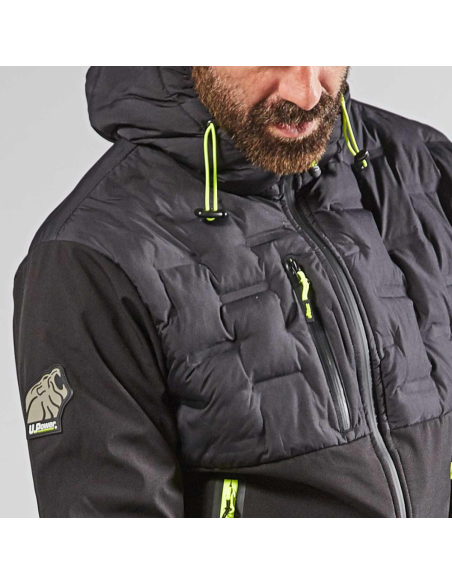 Giacca Idrorepellente Chiusura Zip Cappuccio Colore Black Carbon Spock 