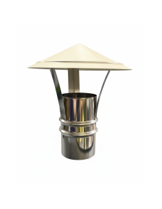 Cappello Cinese Acciaio Inox Base Tonda Ø 80 Tiraggio Camino Dispersore Fumi 