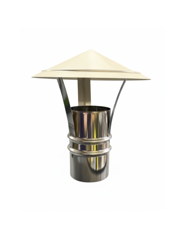 Cappello Cinese Acciaio Inox Base Tonda Ø 80 Tiraggio Camino Dispersore Fumi 