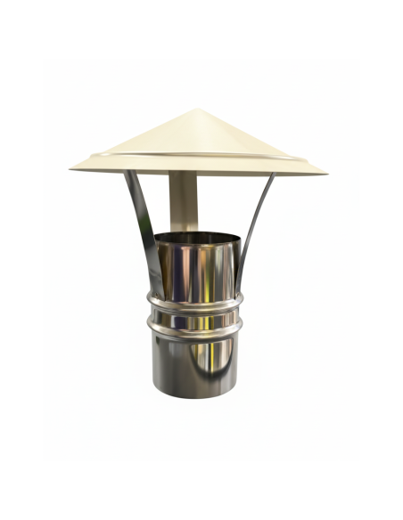 Cappello Cinese Acciaio Inox Base Tonda Ø 80 Tiraggio Camino Dispersore Fumi 