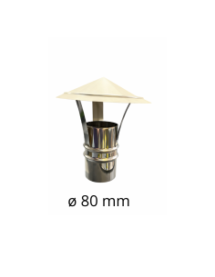 Cappello Cinese Acciaio Inox Base Tonda Ø 80 Tiraggio Camino Dispersore Fumi  2