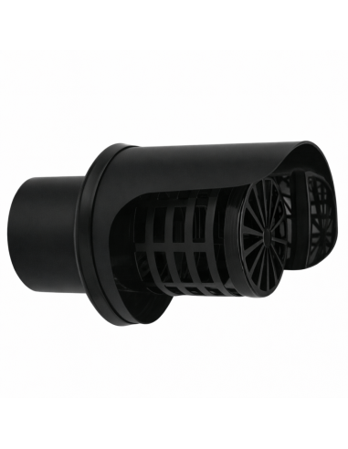 Cappello Orizzontale Griglia Ø 80 mm Acciaio Inox Verniciato Nero Stufa Pellet