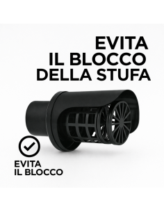  Cappello Orizzontale Griglia Ø 80 mm Acciaio Inox Verniciato Nero Stufa Pellet 2