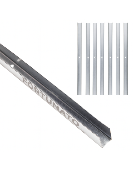 Guida U Standard 2 m Profilo Preforato Sp 0,6 mm Fissaggio Cartongesso 8 Pezzi