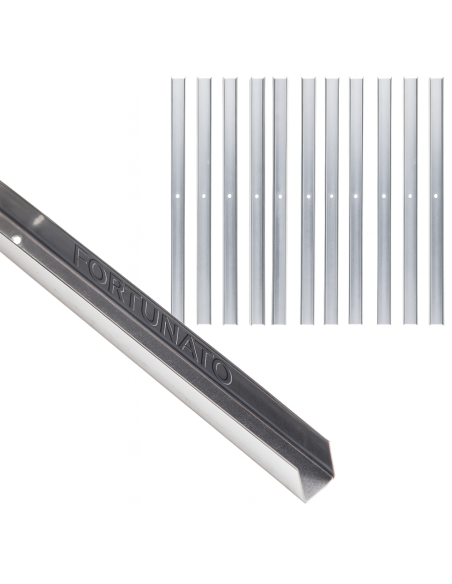 Guida U Standard 2 m Profilo Preforato Sp 0,6 mm Fissaggio Cartongesso 12 Pezzi