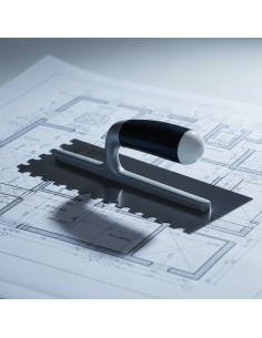 Frattone Rettangolare 28x12 cm Dentato Sinistro 10x10 mm Con Manico In Plastica 2