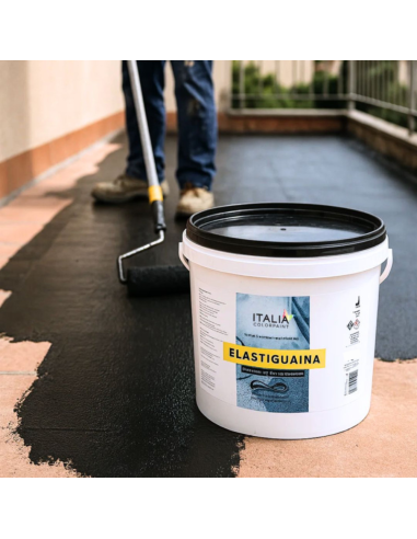 Elastiguaina Elastomerica Bituminosa Colore Nero Impermeabilizzante Resistente Italia ColorPaint - foto 5