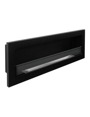 Camino A Bioetanolo Livorno 120 Da Incasso o A Parete Nero Bruciatore Acciaio Inox