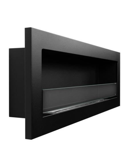 Camino A Bioetanolo Livorno 120 Da Incasso o A Parete Nero Bruciatore Acciaio Inox