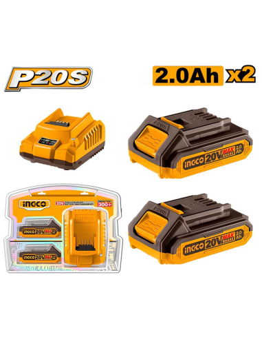Kit Composto 2 Batterie 2Ah Caricabatterie 2Ah (FBLI2001+FCLI2001E)  