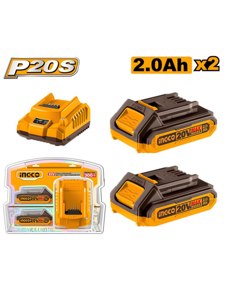Kit Composto 2 Batterie 2Ah Caricabatterie 2Ah (FBLI2001+FCLI2001E)  