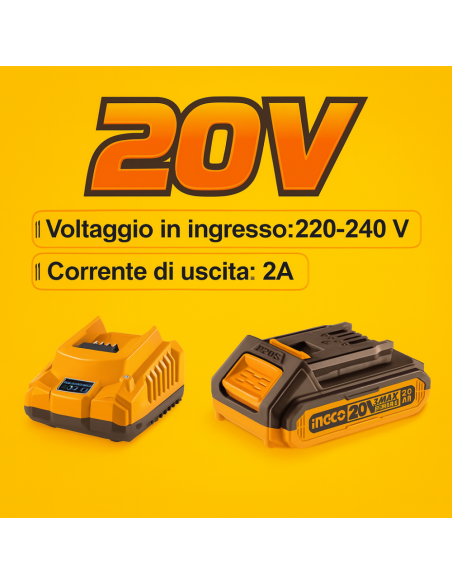 Kit Composto 2 Batterie 2Ah Caricabatterie 2Ah (FBLI2001+FCLI2001E)  