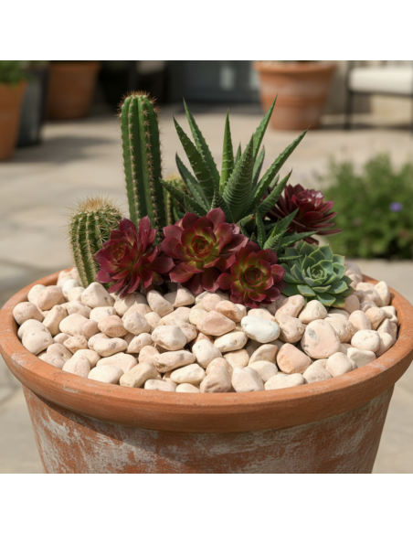 Ciottolo In Marmo Rosa Corallo Per Decorazioni Esterne