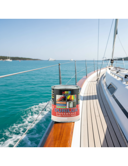 Smalto Sintetico Marino Lucido Per Legno E Ferro Bianco 500 Ral 9010 0,75 L