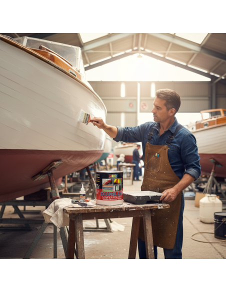 Smalto Sintetico Marino Lucido Per Legno E Ferro Bianco 500 Ral 9010 0,75 L