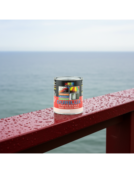 Smalto Sintetico Marino Lucido Per Legno E Ferro Rosso 514 Ral 3000 DURIPLASTIC - foto 5