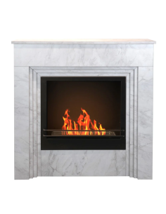 Camino A Bioetanolo Bellini In Legno Effetto Marmo Bianco Design Made In Italy 2