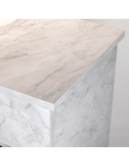 Camino A Bioetanolo Bellini In Legno Effetto Marmo Bianco Design Made In Italy