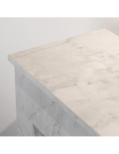 Camino A Bioetanolo Bellini In Legno Effetto Marmo Bianco Design Made In Italy