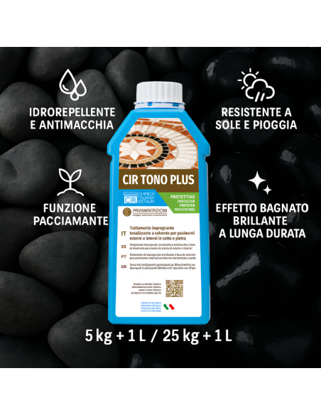 Ciottoli Nero Ebano Effetto Bagnato Brillante Con CIR TONO PLUS Protettivo