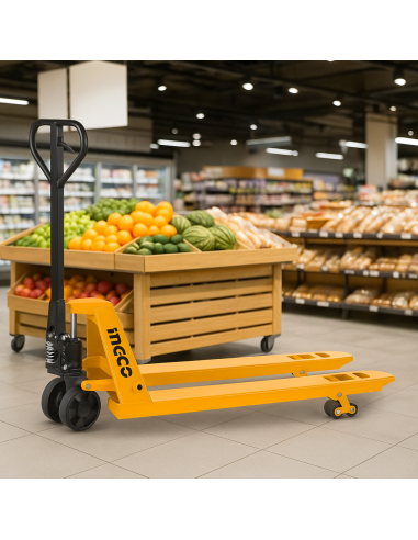 Transpallet Ingco Carico Max 2,5T Forche 550 x 1150 mm Colore Giallo Logistica