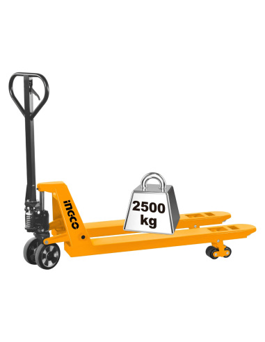 Transpallet Ingco Carico Max 2,5T Forche 550 x 1150 mm Colore Giallo Logistica