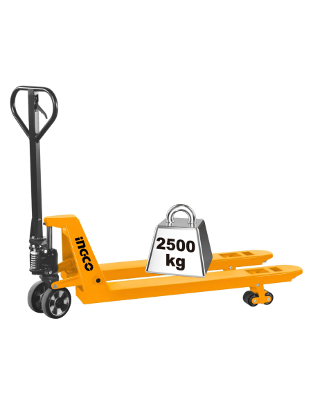 Transpallet Ingco Carico Max 2,5T Forche 550 x 1150 mm Colore Giallo Logistica