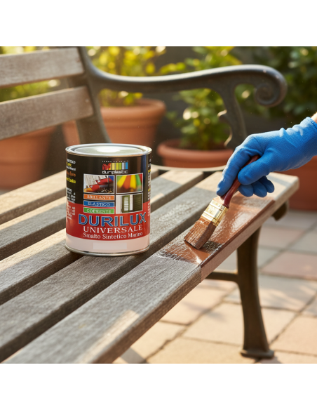 Smalto Sintetico Marino Lucido Per Legno E Ferro Marrone 512 Ral 8019
