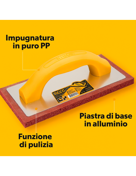 Frattone Professionale In Gomma 230x100 mm Intonaco Stucco Muratura  