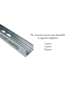 Montante In Acciaio Zincato Per Cartongesso Resistente E Robusto 1 m 2