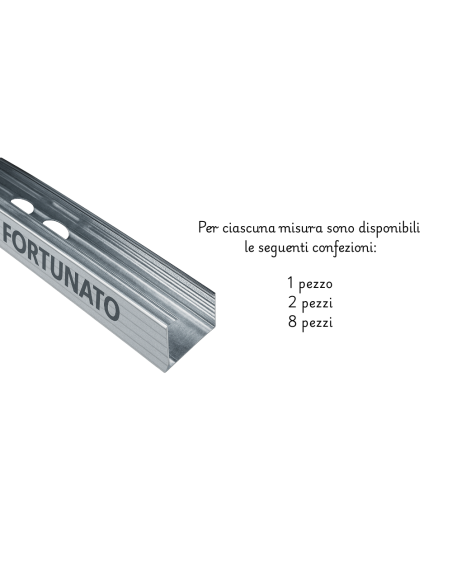 Montante In Acciaio Zincato Per Cartongesso Resistente E Robusto 1 m