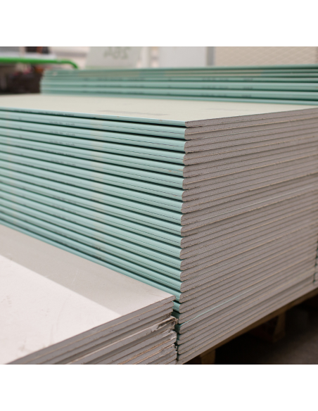 Lastra Cartongesso Gypsotech BA13 Aqua H2 Ambienti Umidi 1200x2000 mm Fassa