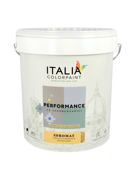 Idropittura Acrilica Ultraopaca Superlavabile Idromat Performance Ioni Argento - Italia ColorPaint