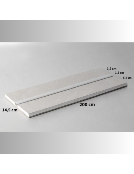 Semilavorato Cartongesso Fibra Alluminio Led 14,5x200 cm 5 Pezzi 10 m Lineari