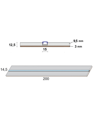 Semilavorato Cartongesso Fibra Alluminio Led 14,5x200 cm 10 Pezzi 20 m Lineari