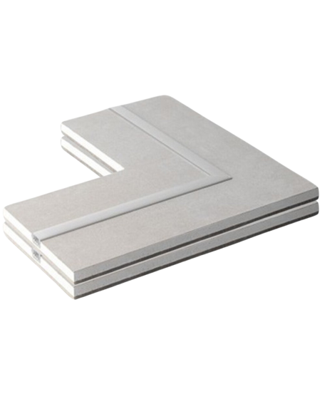 Semilavorato Cartongesso Fibra Alluminio Luce Led Angolo 14,5x29x29 cm 2 Pezzi