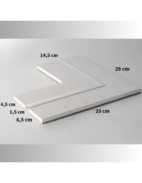 Semilavorato Cartongesso Fibra Alluminio Luce Led Angolo 14,5x29x29 cm 2 Pezzi