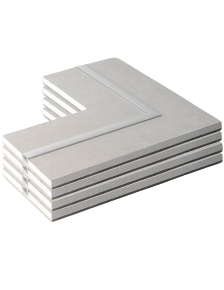 Semilavorato Cartongesso Fibra Alluminio Luce Led Angolo 14,5x29x29 cm 4 Pezzi