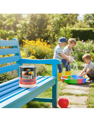 Smalto Sintetico Marino Lucido Per Legno E Ferro Celeste 516 Ral 5012