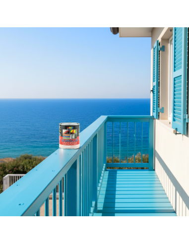 Smalto Sintetico Marino Lucido Per Legno E Ferro Celeste 516 Ral 5012