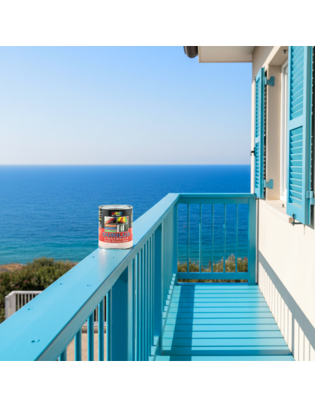 Smalto Sintetico Marino Lucido Per Legno E Ferro Celeste 516 Ral 5012