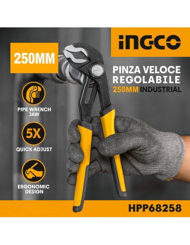 Pinza Regolabile Veloce Acciaio Inox 250mm Apertura Rapida Impugnatura Ergonomica