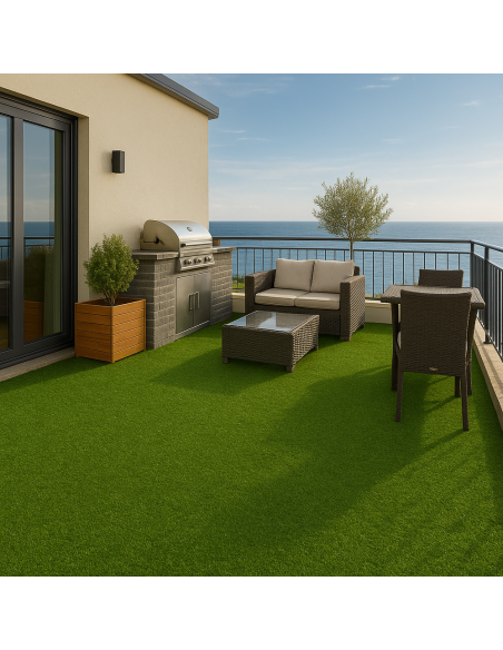 Prato Sintetico Fili Erba 8 mm Larghezza 1 m Vendita A Metro Zero Manutenzione