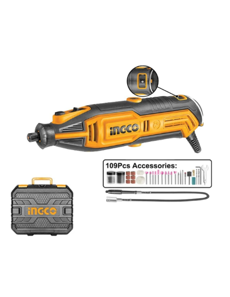 Minismerigliatrice Flessibile 130 W + 109 Accessori Taglio Levigatura Lucidatura