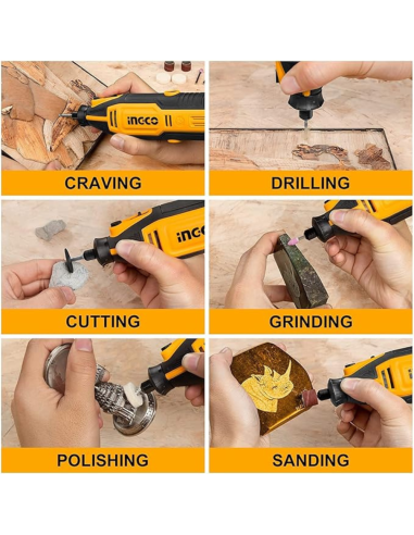 Minismerigliatrice Flessibile 130 W + 109 Accessori Taglio Levigatura Lucidatura
