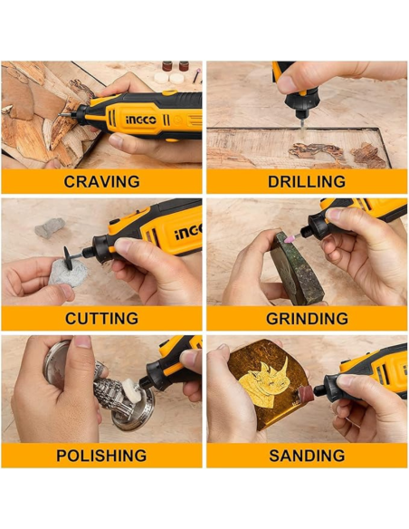 Minismerigliatrice Flessibile 130 W + 109 Accessori Taglio Levigatura Lucidatura