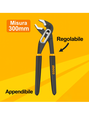 Pinza Professionale Regolabile Elettricisti Appendibile Dimensioni 300 mm