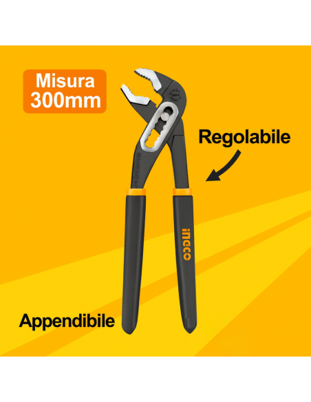 Pinza Professionale Regolabile Elettricisti Appendibile Dimensioni 300 mm