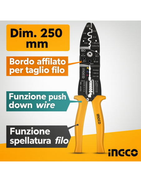 Pinza Spellacavi Professionale Funzione Spellatura Fili Dimensioni 250 mm