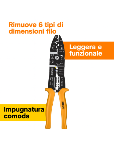 Pinza Spellacavi Professionale Funzione Spellatura Fili Dimensioni 250 mm